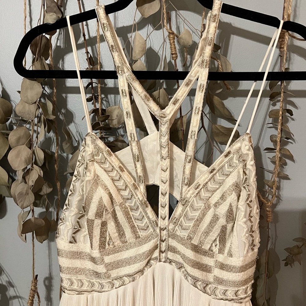 Free People Cream Maxi Dress with Embellished Bodice - Picture 7 of 16